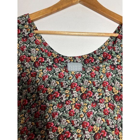 90's Rabbit Rabbit Rabbit Floral Women's Size 10 Made in USA Dress - Picture 4 of 10